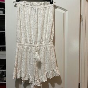 Polo Ralph Lauren white strapless romper cover up size  M